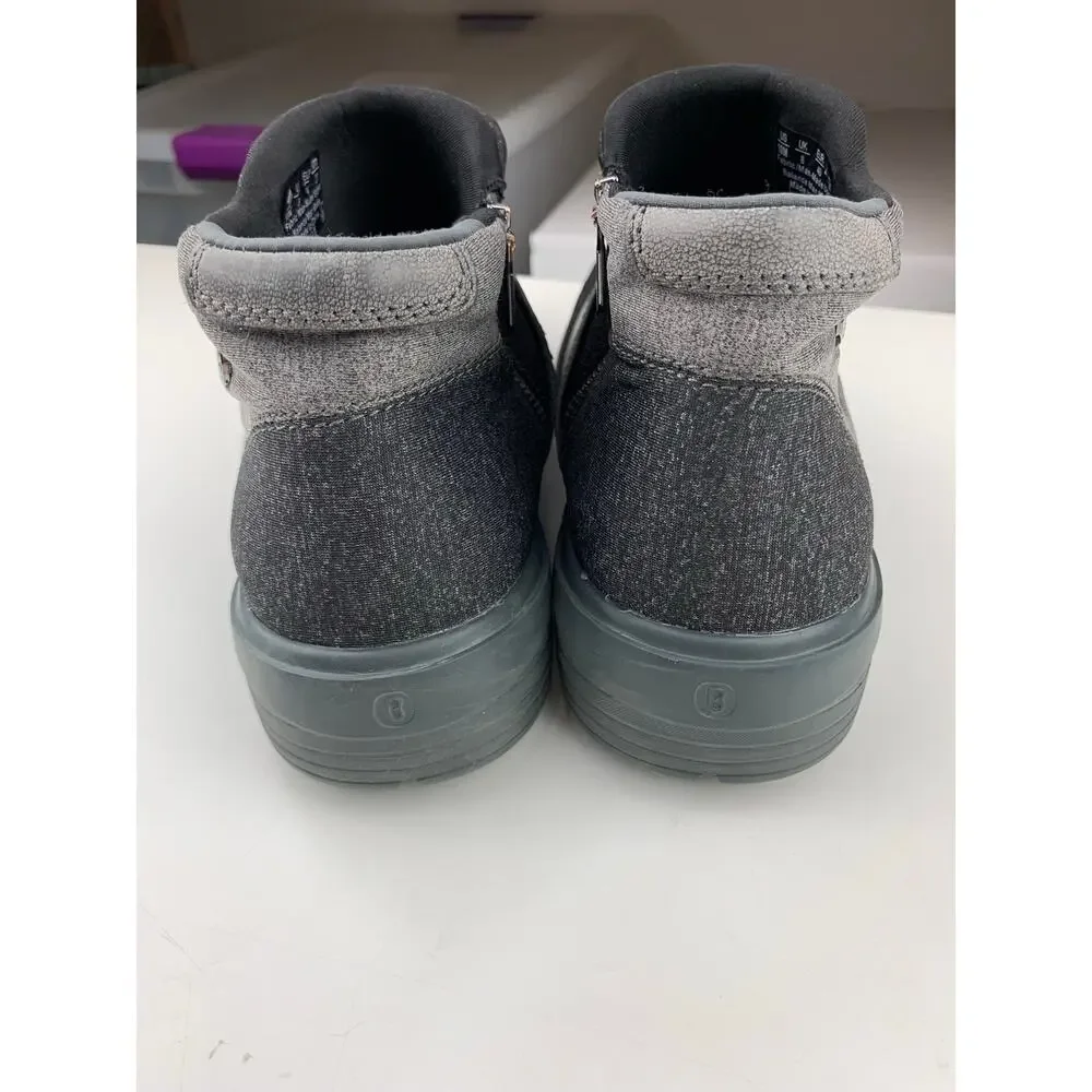 Bzees Billie Ankle Boots Stretch Knit Grey Comfort Booties Zipper Women's 10_10